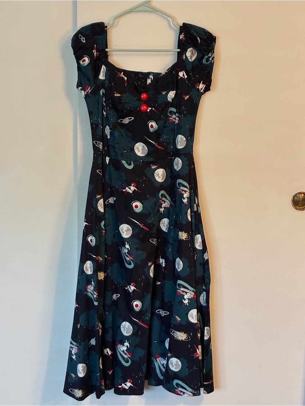 Collectif clothing Dolores swing dress. Space cadet print. Medium